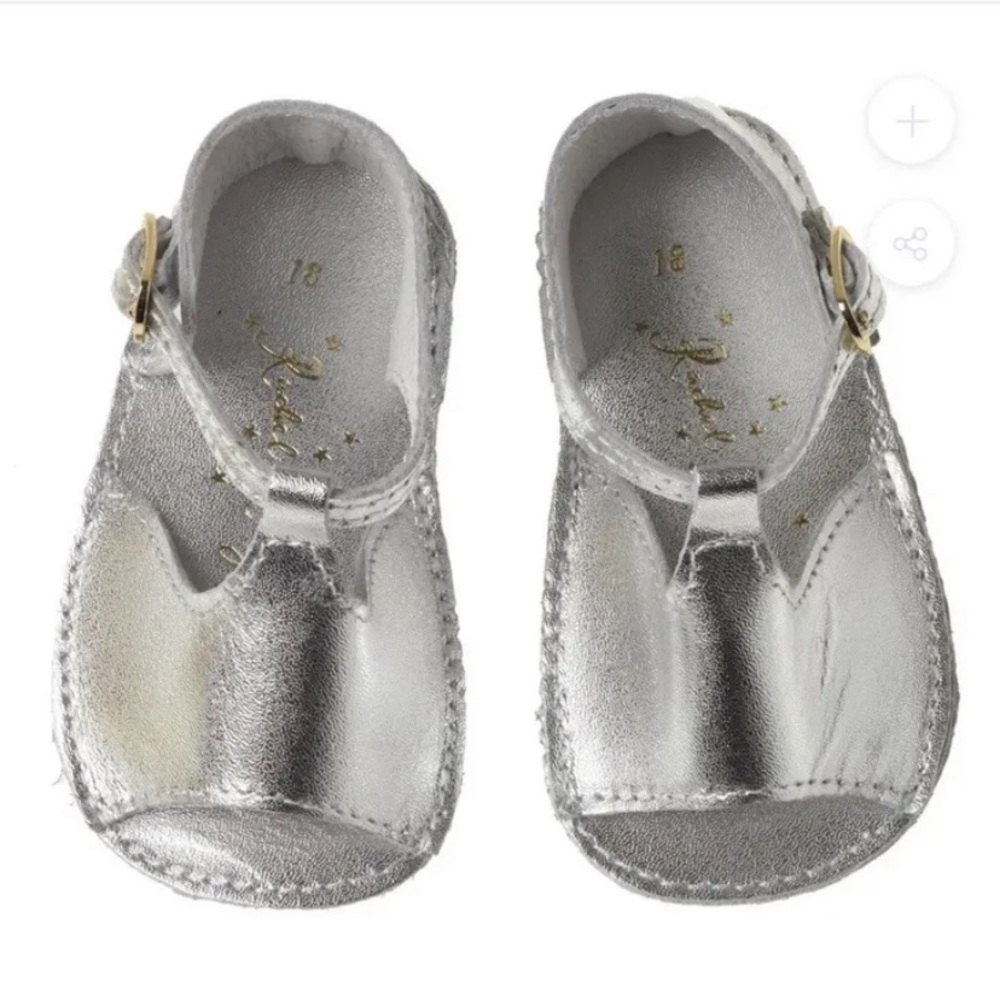 Rachel Riley silver leather baby shoes